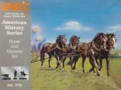 776 1/32 CONFED 4 HORSES & HARNESS