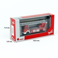 Herpa 094108 1/87 Ölçek Mercedes-Benz SK 88 Döner Merdivenli İtfaiye Aracı, Sergilemeye Hazır Model Araç