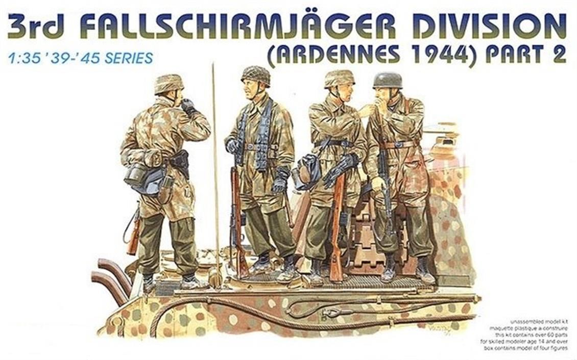 Dragon 6143 1/35 3. Paraşütçü Tümeni Asker Figür Maket Seti Ardenler 1944