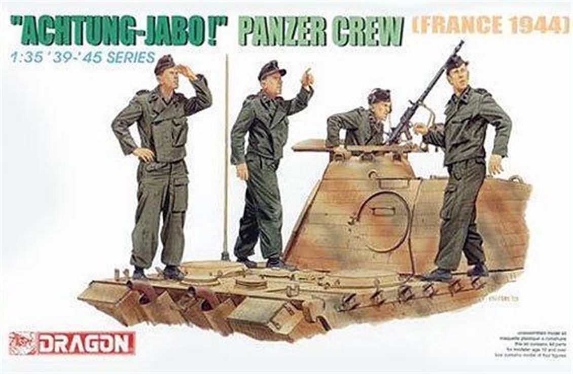 Dragon 6191 1/35 Ölçek (Achtung-Jabo!) Tank Mürettebatı (Fransa 1944) Asker Figürleri Plastik Model Kiti