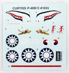 Academy 12456 1/72 Curtiss P-40B Savaş Uçağı Demonte Plastik Maketi