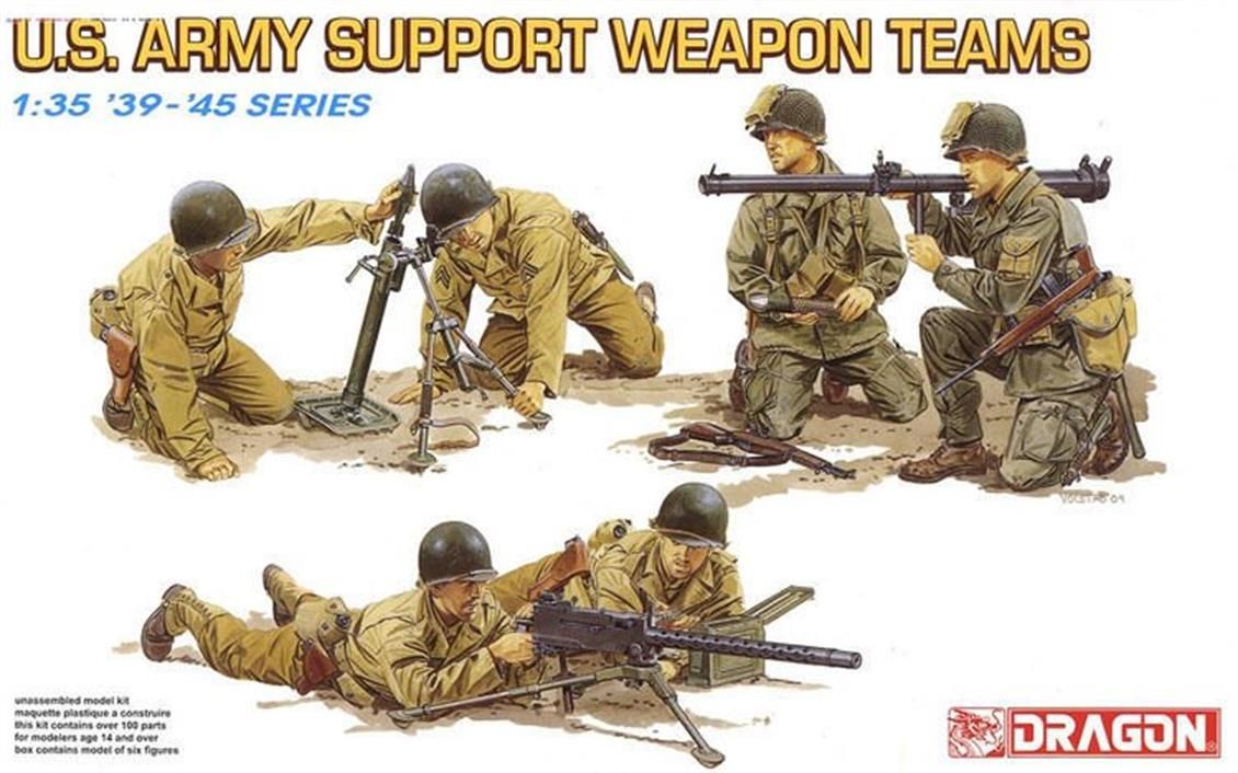 Dragon 6198 1/35 Ölçek ABD Ordusu Destek Silah Timi Asker Figürleri Plastik Model Kiti