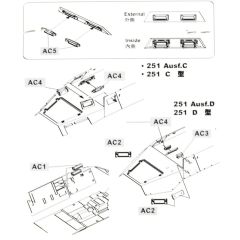 AFV Club AC35005 1/35  Sd. Kfz.251 Şeffaf Periskop Demonte Plastik Maketi
