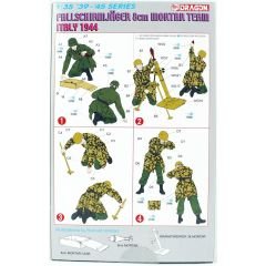 Dragon 6215 1/35 Ölçek Paraşütçü 8 cm. Havan Birliği (İtalya 1944) Asker Figürleri  Plastik Model Kiti