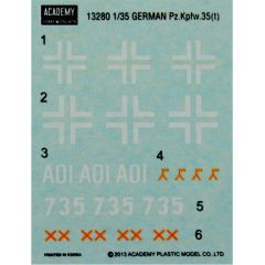 Academy 13280 1/35 Pz.Kpfw. 35 ton Alman Hafif Tankı Demonte Plastik Maketi