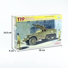 Dragon 6496 1/35 Ölçek T19 105mm Howitzer Kundağı Motorlu Top Plastik Model Kiti