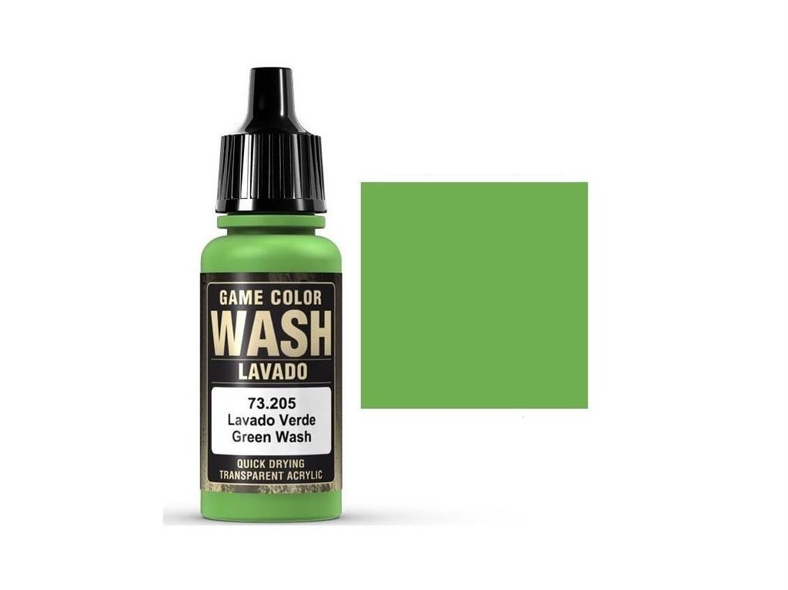 Vallejo 73205 17 ml. Green Wash, Game Color Serisi Model Boyası