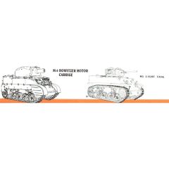 AFV Club AF35020 1/35  M5/M8 Hafif Tank T36E6 Geç Dönem, Hareket Edebilen Tank Paleti Demonte Plastik Maket Seti