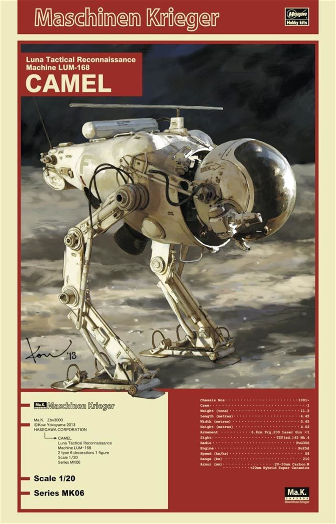 Hasegawa MK06 64006 1/20 Ölçek Ay Taktik Keşif Makinesi (Camel) Bilim Kurgu Plastik Model Kiti