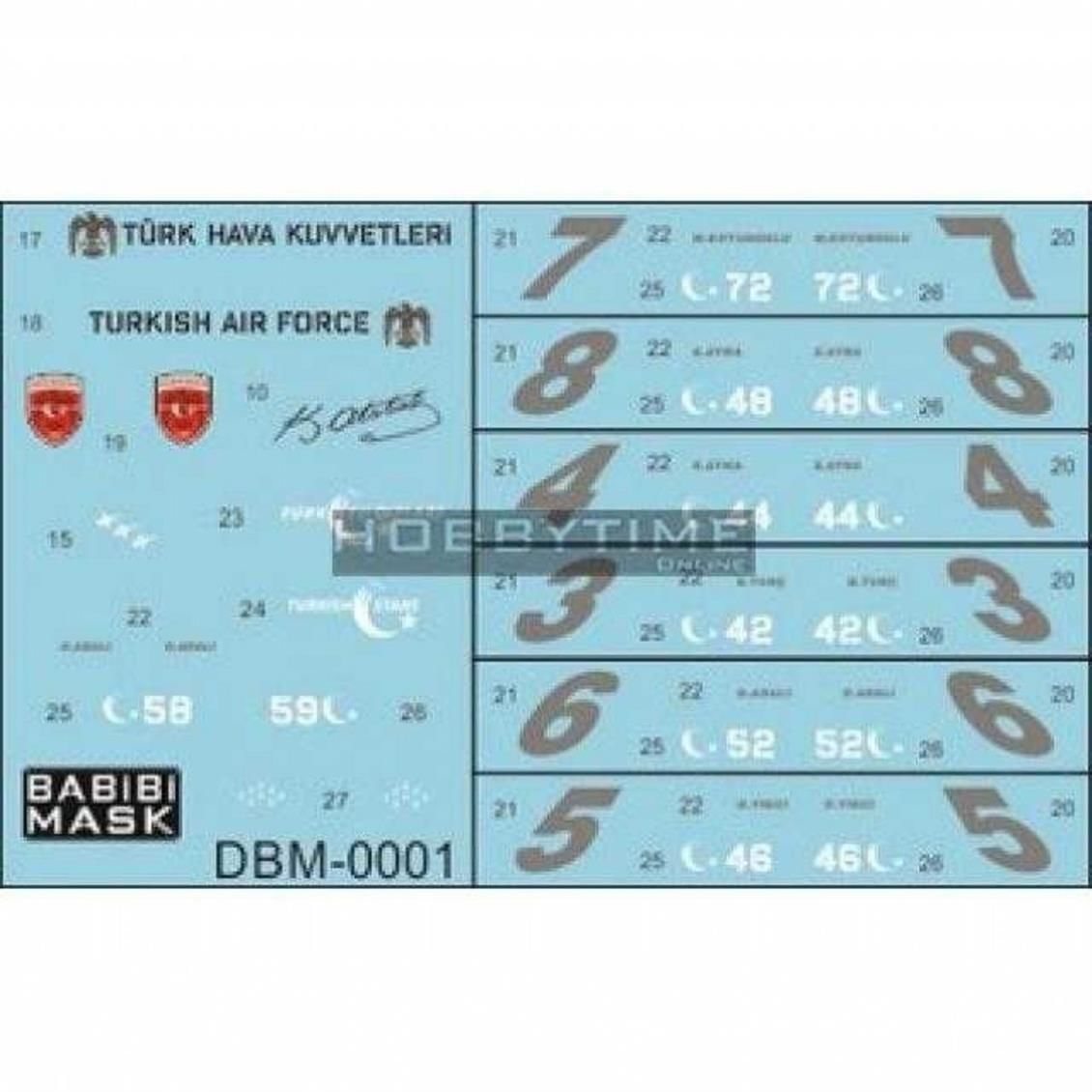 Babibi DBM0001 1/48 Türk Yıldızları, Maskeleme Kağıdı