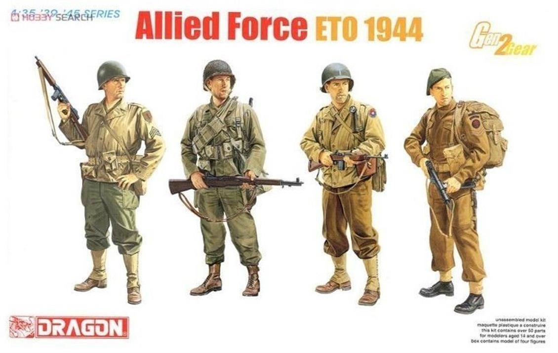 Dragon 6653 1/35 Ölçek Müttefik Kuvvetler (ETO 1944) Asker Figürleri Plastik Model Kiti