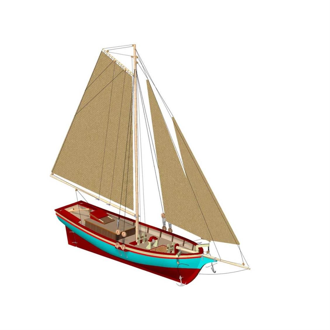 Türk Model 1/50 125 Boğaziçi Kotrası, Demonte Ahşap Maketi