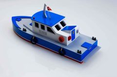 Tersane Model 005 1/50 Yunus Liman Hizmet Botu, Demonte Ahşap Tekne Kiti