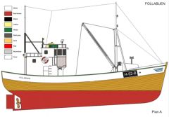 Türk Model 1/25 6010200 M/S Follabuen İskandinav Balıkçı Teknesi, R/C Dönüşebilir, Demonte Ahşap Maketi