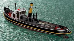 Türk Model 1/20 124 Liman 2 Römorkörü, R/C Dönüşebilir, İç Detaylı ve Aydınlatma Ledli, Demonte Ahşap Maketi