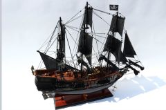 GIANHIEN TS0112W40 SİYAH İNCİ AHŞAP HAZIR YELKENLİ KORSAN GEMİSİ MAKETİ
