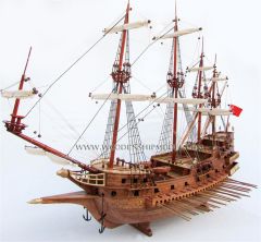 GIANHIEN TS0127W GOKE OSMANLI DONANMASI AHŞAP HAZIR YELKENLİ SAVAŞ GEMİSİ MAKETİ