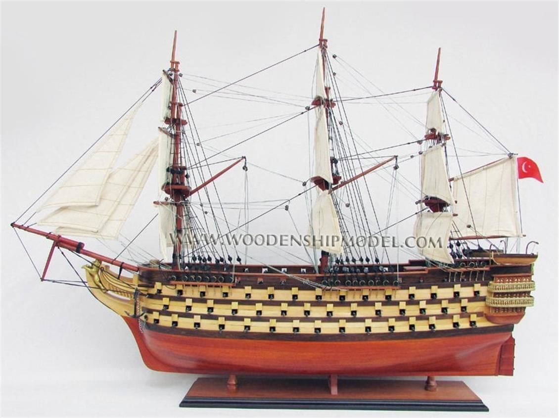 GIANHIEN TS0128W MAHMUDİYE OSMANLI DONANMASI AHŞAP HAZIR YELKENLİ SAVAŞ GEMİSİ MAKETİ