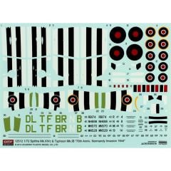 Academy 12512 1/72 Spitfire Mk.14C & Typhoon Mk.IB Savaş Uçağı Demonte Plastik Maketi
