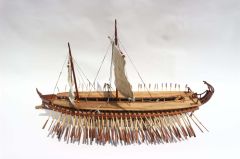 GIANHIEN FB0038W TRIREME ROMA DONANMASI AHŞAP HAZIR YELKENLİ SAVAŞ GEMİSİ MAKETİ