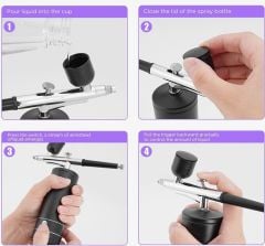 Airbrush Kit Akülü Şarj Edilebilir El tipi Kompresörlü Airbrush Seti