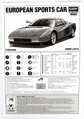 Academy 15526 1/24 Ferrari Testarossa Binek Aracı Demonte Plastik Maketi