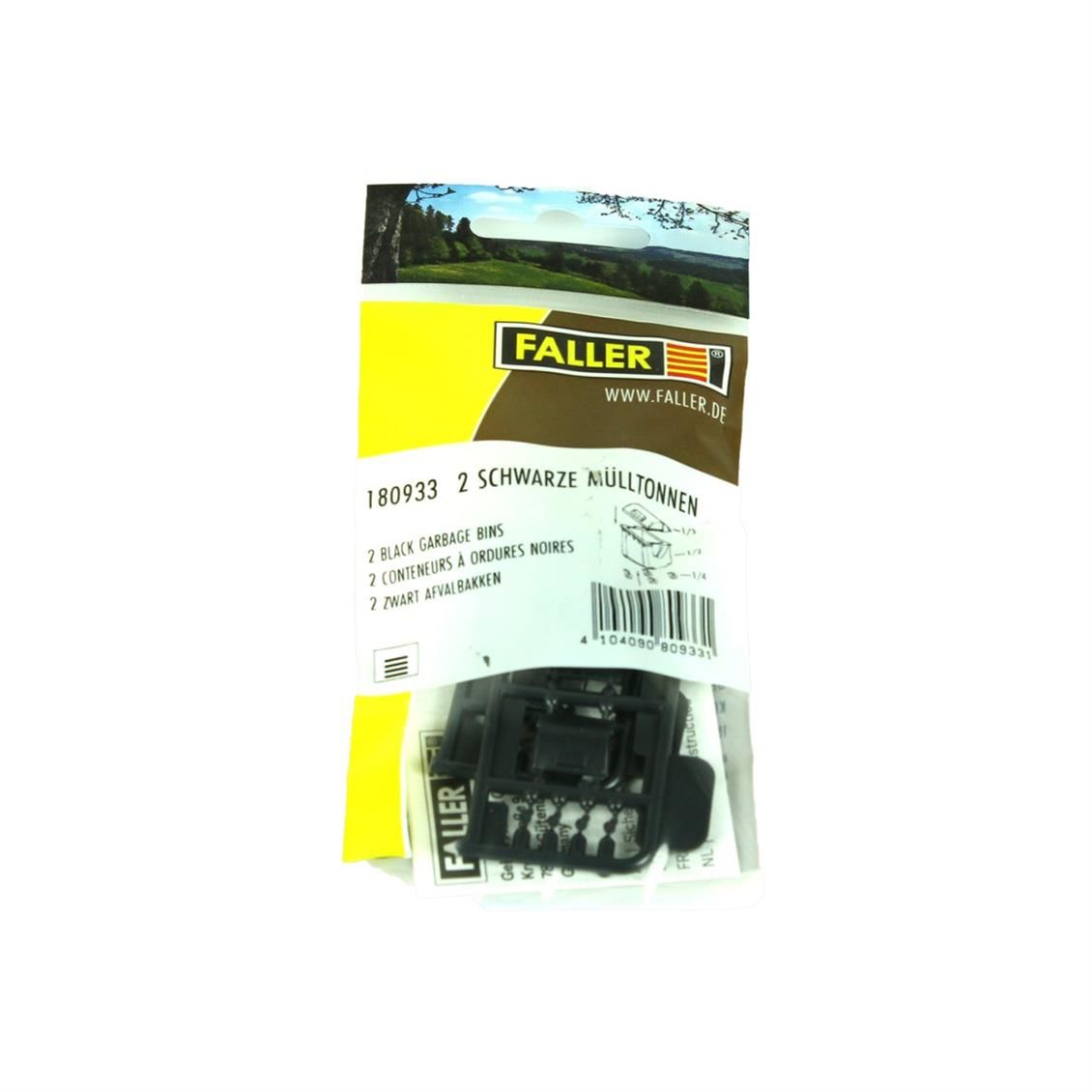 Faller 180933 1/87 Çöp Konteyneri,Siyah ( 2 Adet ) Demonte Plastik Maketi