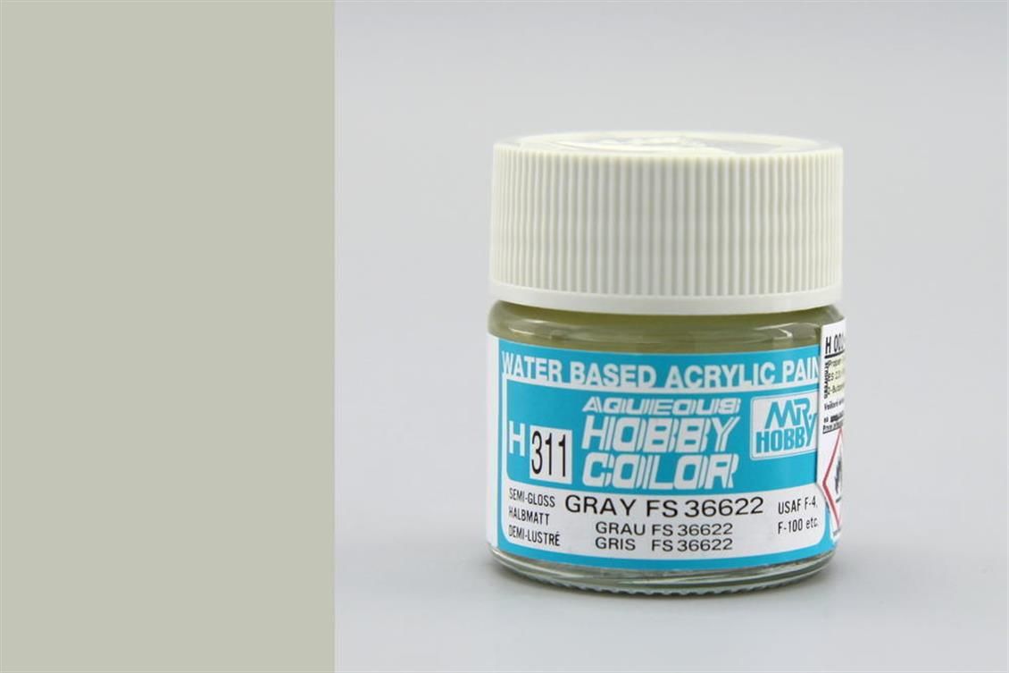 Gunze H311 10 ml. Gray FS 36622, Aqueous Serisi Maket Boyası