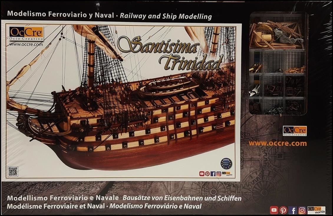 Occre 15800 1/90 Ölçek, Santisima Trinidad Yelkenli Savaş Gemisi Ahşap Model Kiti