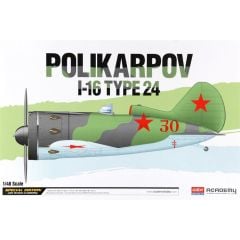 Academy 12314 1/48 Polikarpov I-16 Tip 24.Savaş Uçağı Demonte Plastik Maketi