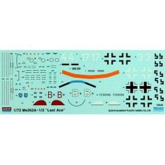 Academy 12542 1/72 Me262A-1/2 (Last Ace) Special Edition Savaş Uçağı Demonte Plastik Maketi