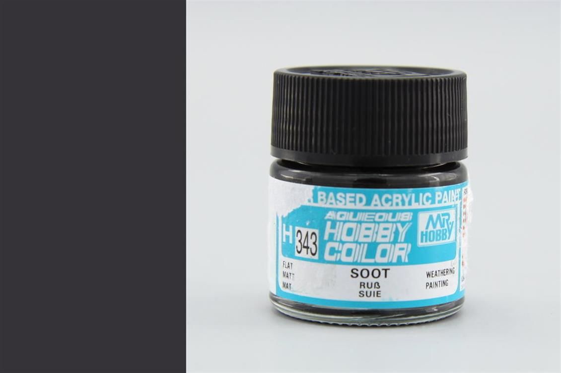 Gunze H343 10 ml. Soot, Aqueous Serisi Maket Boyası