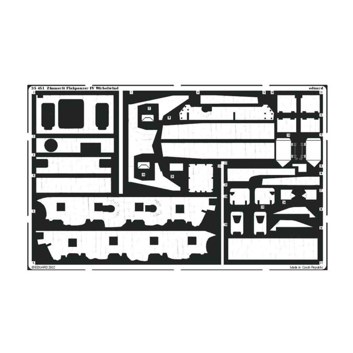 EDUARD 35451 1/35 Zimmerit Flakpanzer IV Wirbelwin