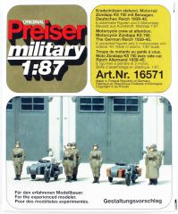 Preiser 16571 1/87 Ölçek Motorsikletli Asker Figürleri
