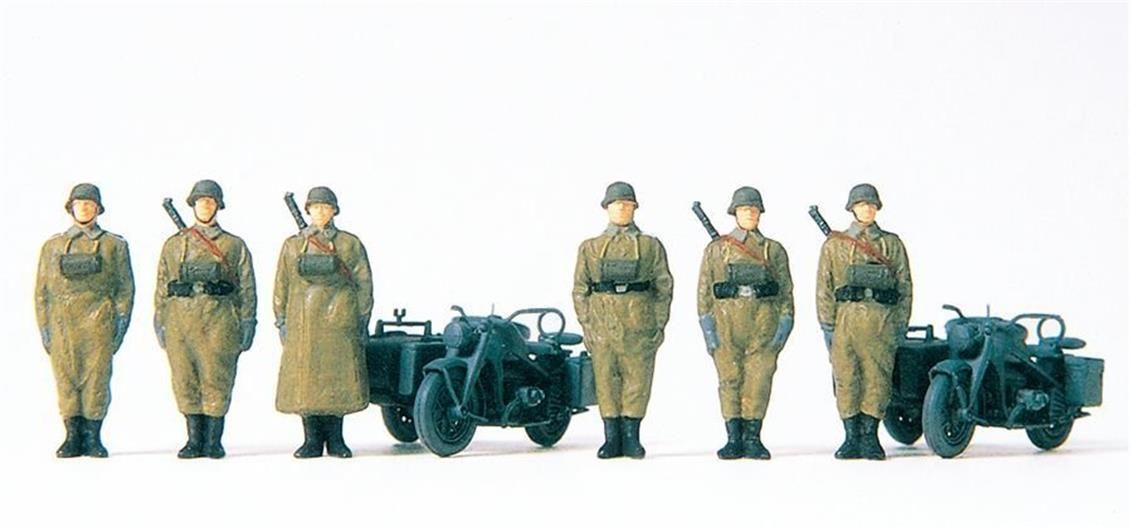 Preiser 16571 1/87 Ölçek Motorsikletli Asker Figürleri