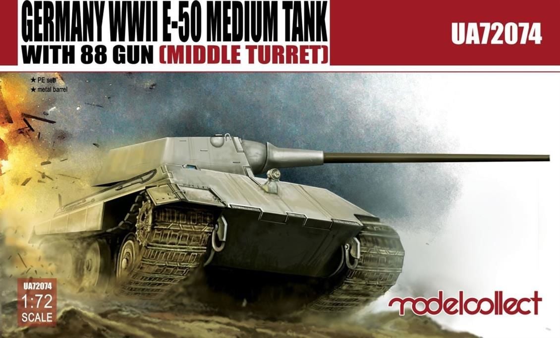 UA72074 1/72 Germany WWII E-50 Medium Tank with 88