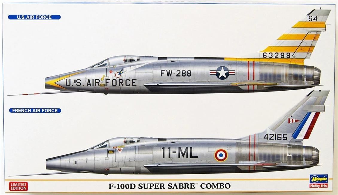 Hasegawa 02200 1/72 Ölçek F-100D Super Sabre Combo (2 kits in the box) Savaş Uçağı Plastik Model Kiti
