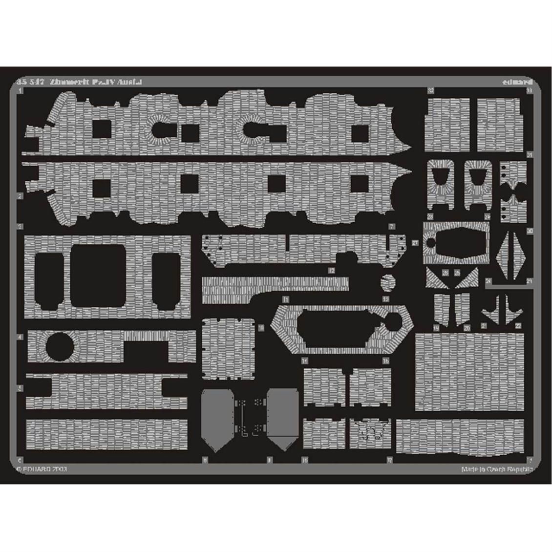 EDUARD 35547 1/35 Zimmerit Pz.IV Ausf.J FOR TAMIYA