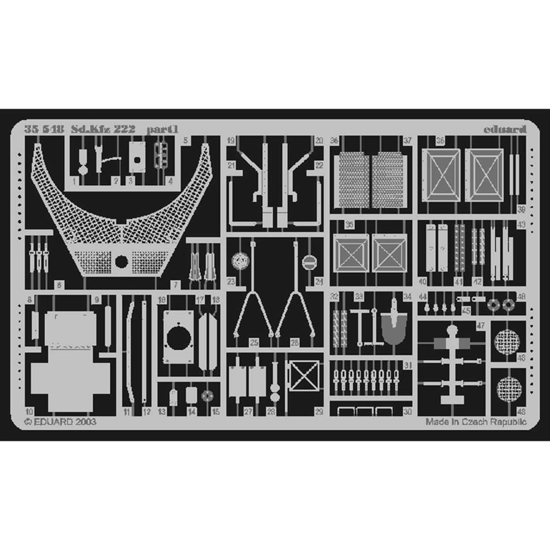 EDUARD 35548 1/35 Sd.Kfz.222 FOR TAMIYA Maket Deta