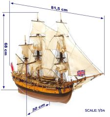 Occre 14005 1/54 Ölçek, Endeavour Yelkenli Tekne Ahşap Model Kiti