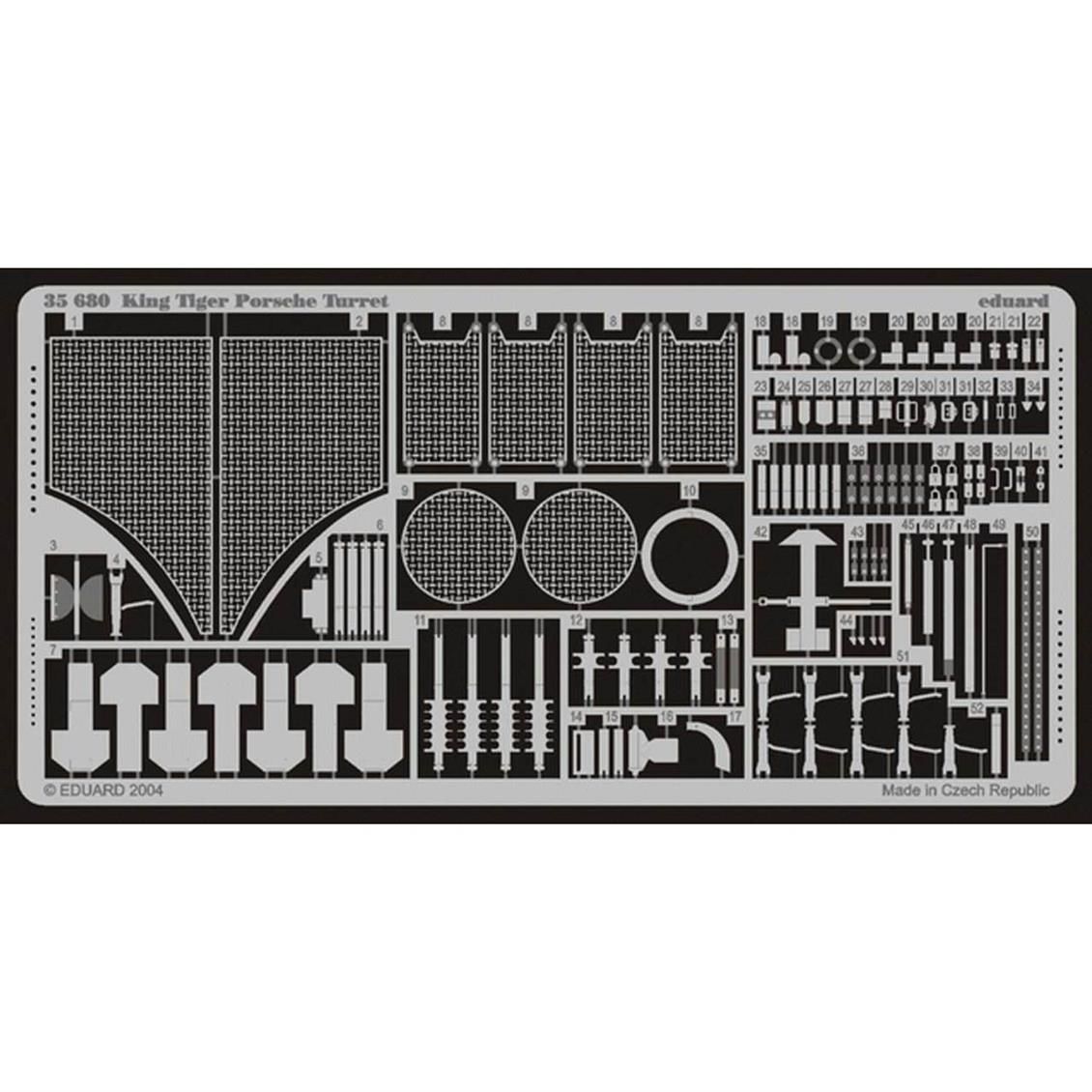 EDUARD 35680 1/35 King Tiger Porsche FOR DRAGON Ma