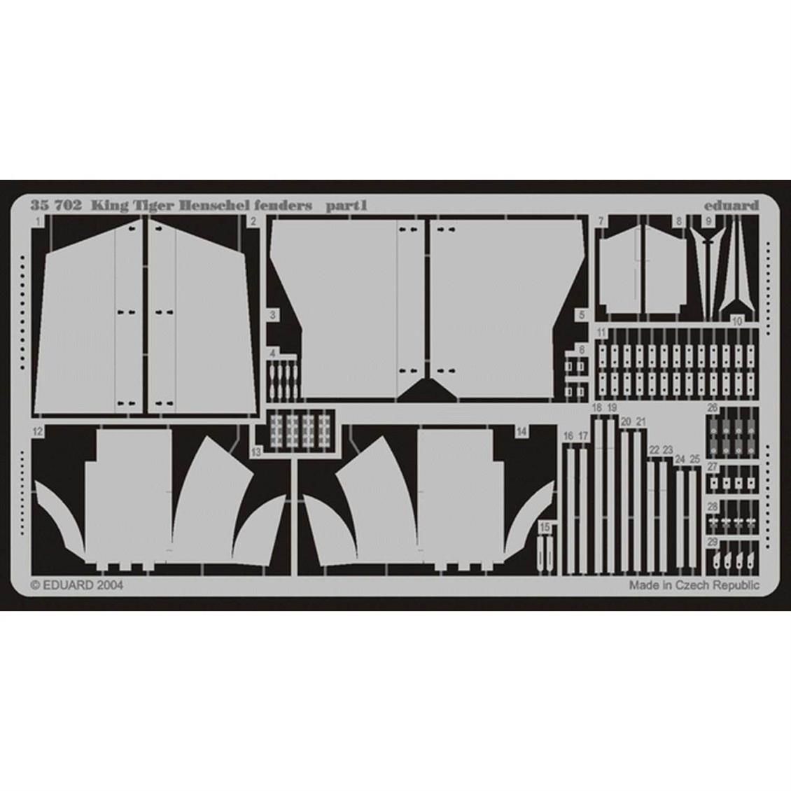 EDUARD 35702 1/35 King Tiger Henschel fenders FOR