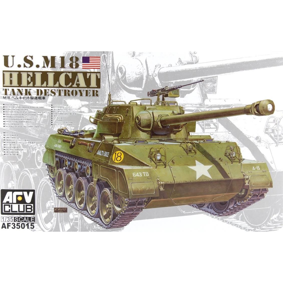 AFV Club AF35015 1/35 M18 HELLCAT Tank Demonte Plastik Maketi