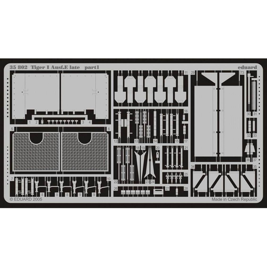 EDUARD 35802 1/35 Tiger I Ausf.E late FOR AFV 3579