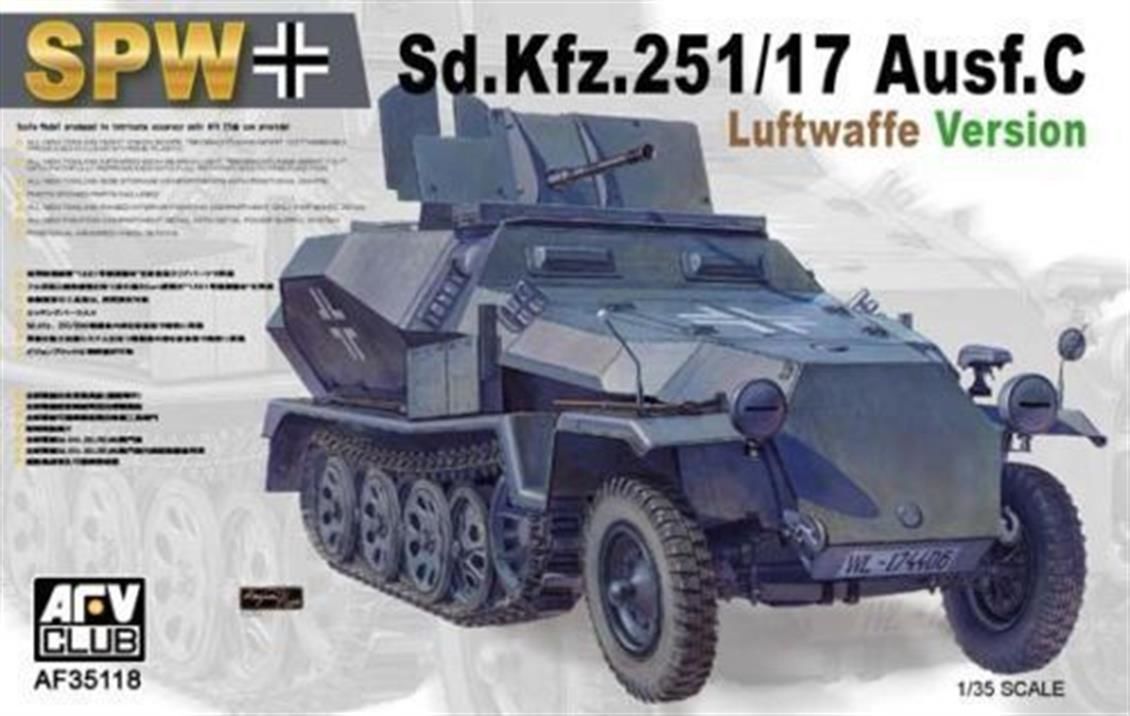 AFV Club AF35118 1/35 Sd.Kfz. 251/17 Lufwaffenausführung Tank Demonte Plastik Maketi