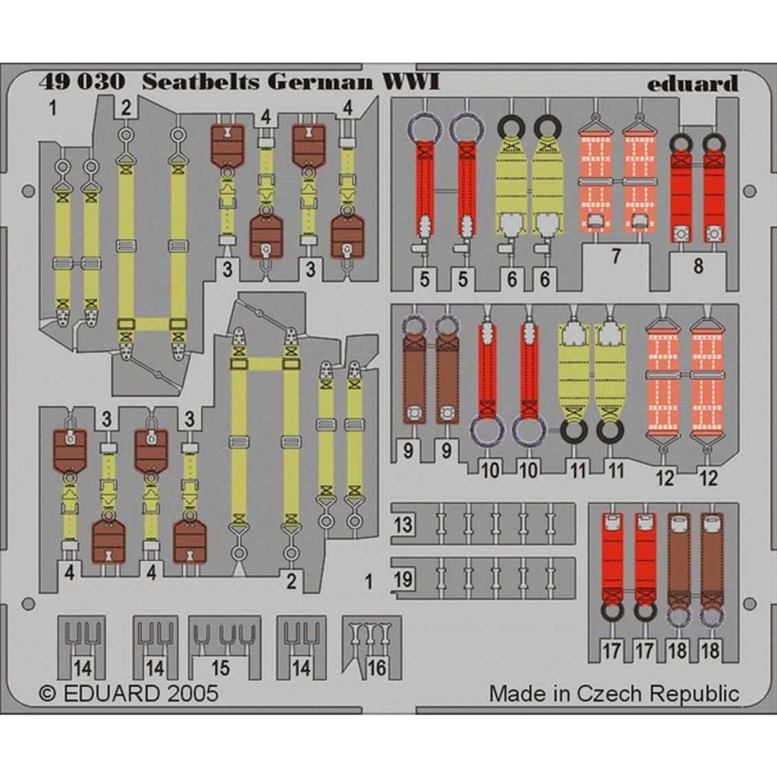 EDUARD 49030 1/48 Seatbelts German WWI Maket Detay