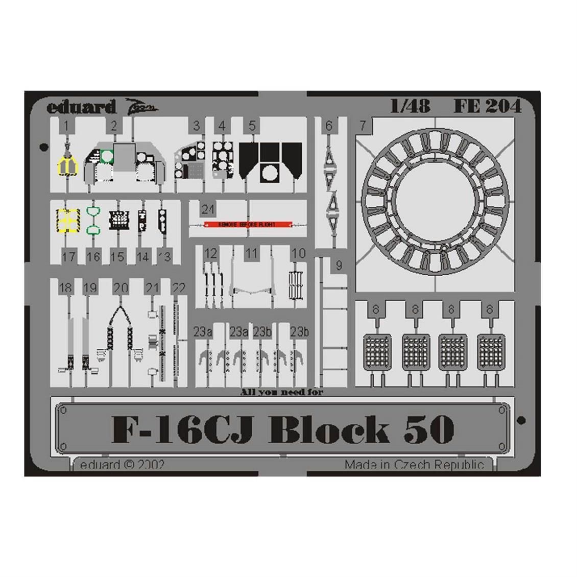 EDUARD FE204 1/48 F-16CJ Block 50 FOR HASEGAWA Mak