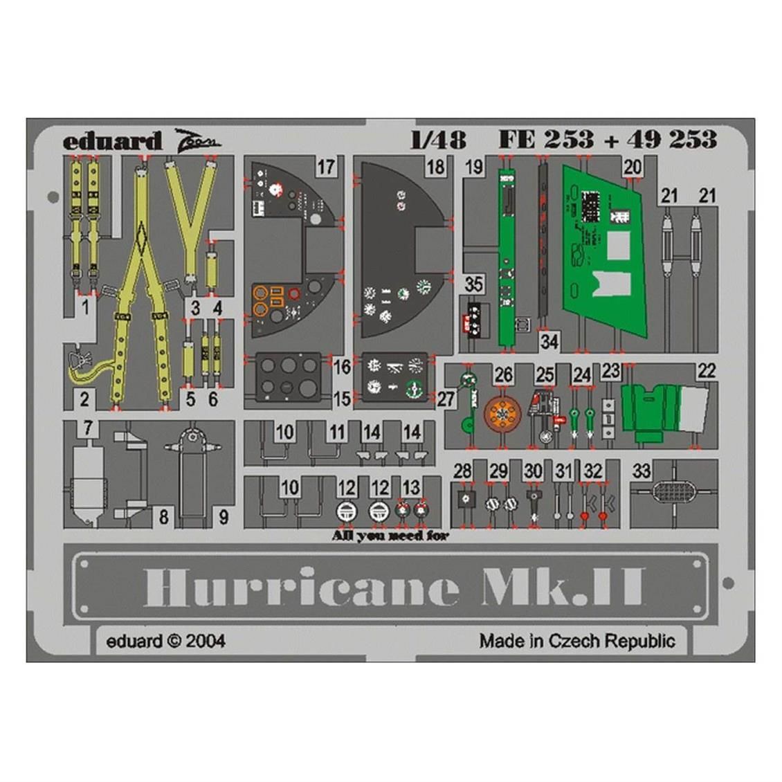 EDUARD FE253 1/48 Hurricane Mk.II FOR HASEGAWA Mak