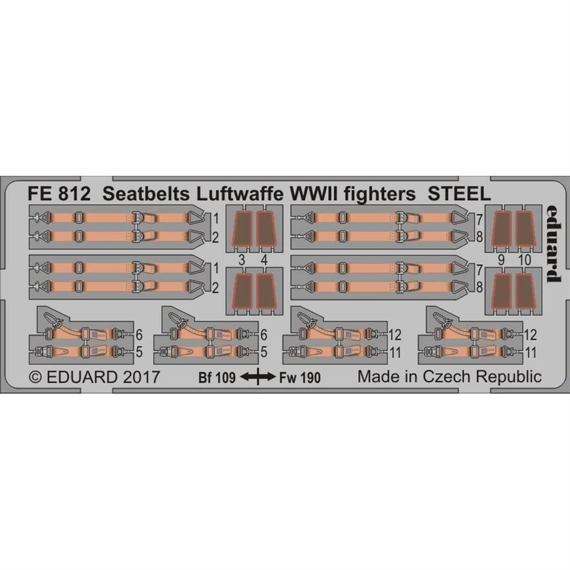 EDUARD FE812 1/48 Seatbelts Luftwaffe WWII fighter
