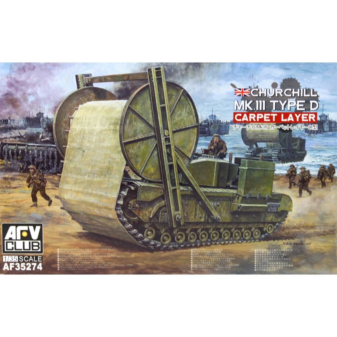 AFV Club AF35274 1/35 Churchill Mk.III Type D Carpet Layer Tank Demonte Plastik Maketi